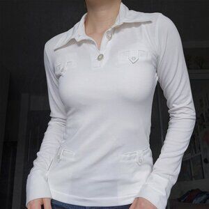 Vintage Y2K Oakley white long-sleeved top with pockets ✦ Extra-Small ✦